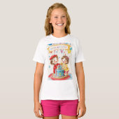 双子の誕生日パーティーTシャツ（女の子） Tシャツ (正面フル)