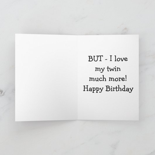 双子の誕生日ラブフード用ヤギ/あなたがもっと カード (内部)