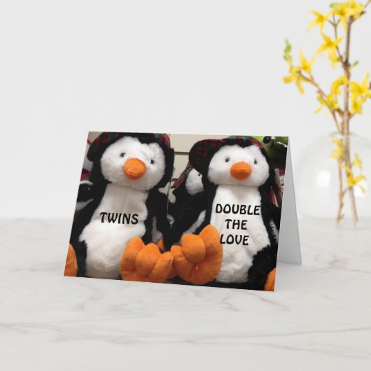 「双子の誕生日」 カード (黄色い花)