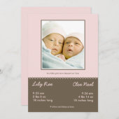 双子の誕生発表おめでとう! シーズンカード (正面/裏面)