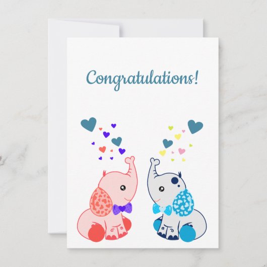 双子の誕生，男の子と女の子，おめでとう (正面)