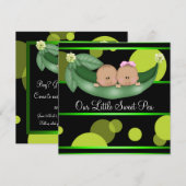 双子の豆の性別発表パーティー・アフリカ系アメリカ人 招待状 (正面/裏面)