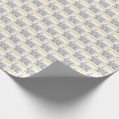 双子の象のギフトラップ、双子の赤ちゃんシャワー ラッピングペーパー (角)