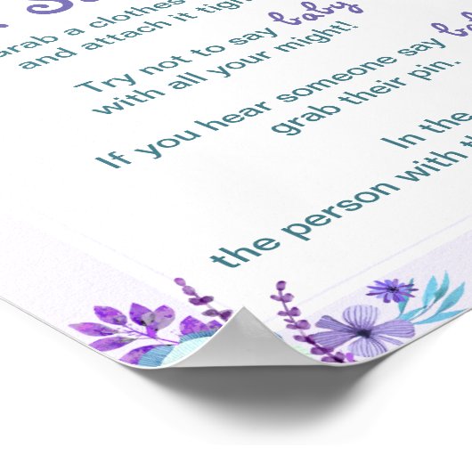 双子の象は赤ちゃんの女の子のシャワーのゲームを言わない ポスター (角)