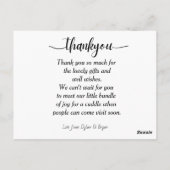 双子の賛美写真誕生のお知らせ ポストカード (裏面)