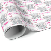 双子の贈り物ラップ、象、赤ちゃんシャワー ラッピングペーパー (ロールコーナー)