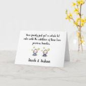 双子の赤ちゃんおめでとうカード, 名前, 男の子の双子 カード (黄色い花)