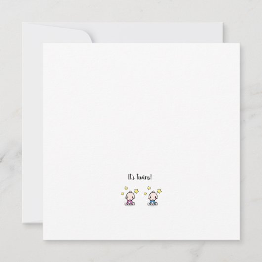 双子の赤ちゃんおめでとうカード、新しく双子が誕生しました カード (裏面)