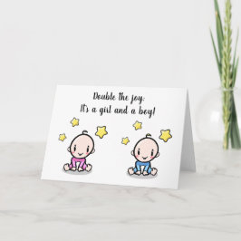 双子の赤ちゃんおめでとうカード、新しく双子が誕生しました カード