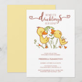 双子の赤ちゃんおめでとうシャワー 招待状 (正面/裏面)