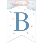 双子の赤ちゃんお披露目 Boy+Girl バンティングフラッグ (第3の旗)