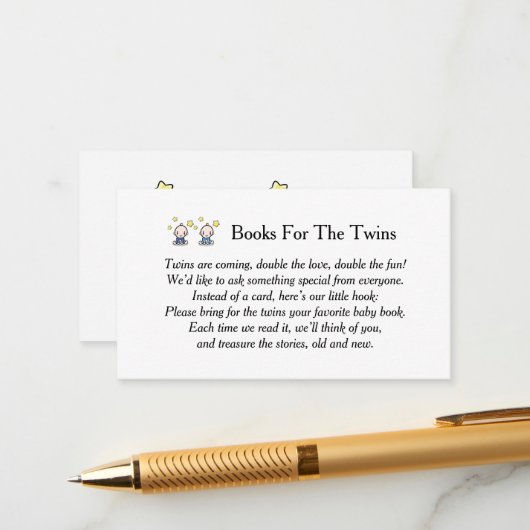 双子の赤ちゃんのための本, 本のリクエスト, 双子の男の子, エンクロージャーカード (正面/裏面インサイチュ)