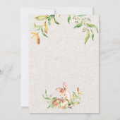 双子の赤ちゃんのシャワーパーティー　葉の輪の鹿と子鹿 招待状 (裏面)