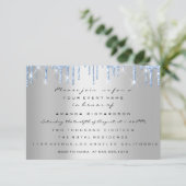 双子の赤ちゃんのシャワー 足 グリッター ドリップ 男の子 招待状 (スタンド正面)