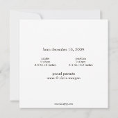 双子の赤ちゃんの写真 出生発表 案内状 (裏面)