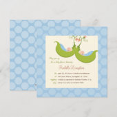 双子の赤ちゃんの歓迎会　～えんどう豆の双子ちゃん～ 招待状 (正面/裏面)