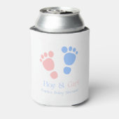 双子の赤ちゃんの足跡 ベビーシャワー 缶クーラー (缶裏面)