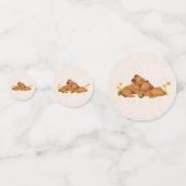 双子の赤ちゃんシャワーかわいい森林動物紙吹雪 コンフェッティ (正面)