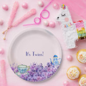 双子の赤ちゃんシャワーのお茶 ペーパープレート (パーティー)