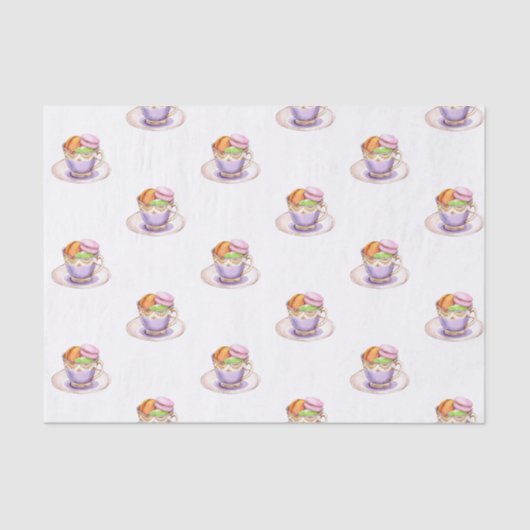 双子の赤ちゃんシャワーのお茶 薄葉紙 (正面)