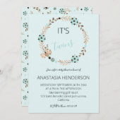 双子の赤ちゃんシャワーの招待状だ。 (正面/裏面)