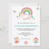 双子の赤ちゃんシャワーの招待状だ。 (正面)