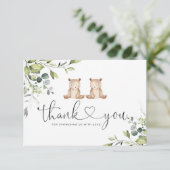 双子の赤ちゃんシャワーを待感謝していちたい カード (スタンド正面)