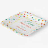 双子の赤ちゃんシャワーカラフルドットのパターン ペーパープレート (傾斜あり)