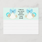 双子の赤ちゃんシャワーゲーム ポストカード (正面)