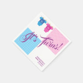 双子の赤ちゃんシャワーパーティーガールボーイ。 スタンダードカクテルナプキン (角)