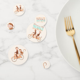 双子の赤ちゃんシャワー可愛いモンキーダブルトラブル コンフェッティ