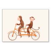 双子の赤ちゃんシャワー可愛いモンキーダブルトラブル テーブルナンバー (裏面)