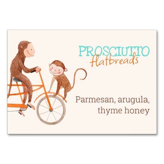 双子の赤ちゃんシャワー可愛いモンキーダブルトラブル テーブルナンバー (正面)