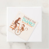 双子の赤ちゃんシャワー可愛いモンキーダブルトラブル フェイバータグ (インサイチュ)