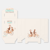 双子の赤ちゃんシャワー可愛いモンキーダブルトラブル フェイバーボックス (見開き)