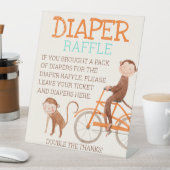 双子の赤ちゃんシャワー可愛いモンキーダブルトラブル 台座サイン (インサイチュ)