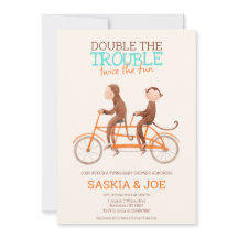 双子の赤ちゃんシャワー可愛いモンキーダブルトラブル