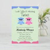 双子の赤ちゃんシャワー招待状 招待状 (スタンド正面)