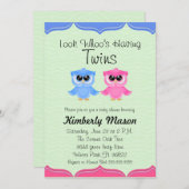 双子の赤ちゃんシャワー招待状 招待状 (正面/裏面)