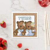 双子の赤ちゃんシャワー男の子が紙のナプキンを負担 スタンダードカクテルナプキン (インサイチュ)