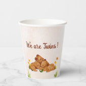 双子の赤ちゃんシャワー男女兼用紙カップ 紙コップ (正面)