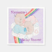 双子の赤ちゃんシャワー スタンダードカクテルナプキン (正面)