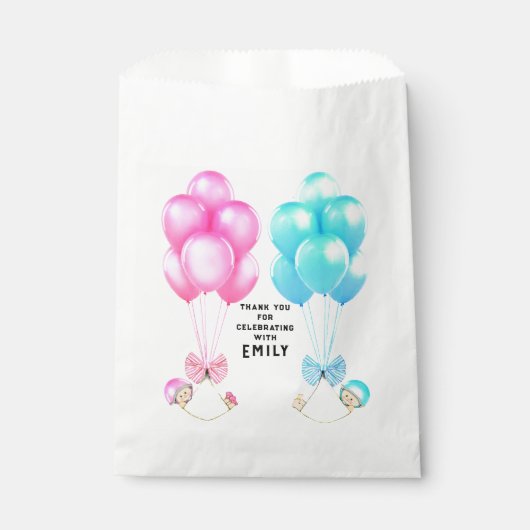 双子の赤ちゃんシャワー フェイバーバッグ (正面)