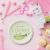 双子の赤ちゃんシャワー ペーパープレート (パーティー)