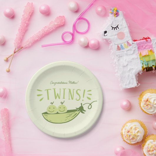 双子の赤ちゃんシャワー ペーパープレート (パーティー)