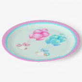 双子の赤ちゃんシャワー ペーパープレート (アングル)