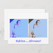 双子の赤ちゃんシャワー 招待状 (正面/裏面)