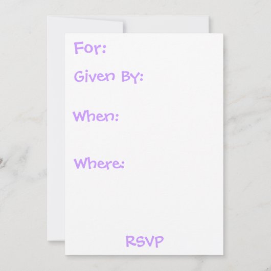 双子の赤ちゃんシャワー 招待状 (裏面)