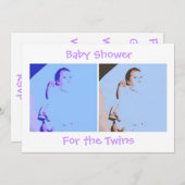 双子の赤ちゃんシャワー 招待状 (正面/裏面)