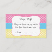 双子の赤ちゃん女の子 – ポッドおむつラッフルの2つのエンドウ エンクロージャーカード (裏面)